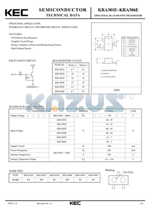 KRA302E datasheet - EPITAXIAL PLANAR PNP TRANSISTOR