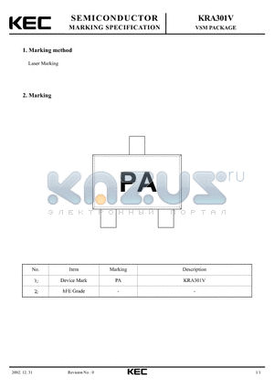 KRA301V datasheet - VSM PACKAGE