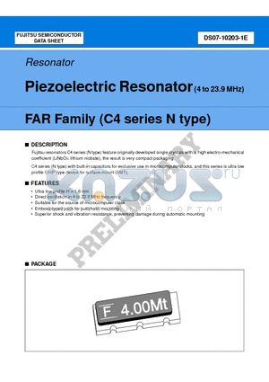 FAR-C4CN-10000-L20-R datasheet - Piezoelectric Resonator (4 to 23.9 MHz)
