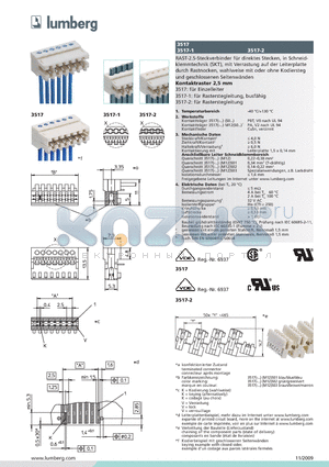 3517-203 datasheet - RAST-2.5-Steckverbinder, Raster 2,5/5,0 mm