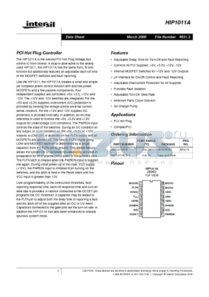 HIP1011ACB-T datasheet - PCI Hot Plug Controller