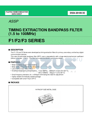 FAR-F1DA-12M624-G201 datasheet - TIMING EXTRACTION BANDPASS FILTER (1.5 to 100MHz)