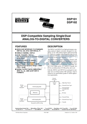 DSP101 datasheet - DSP-Compatible Sampling Single/Dual ANALOG-TO-DIGITAL CONVERTERS