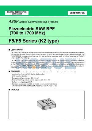 FAR-F5CE-820M00-D231-U datasheet - Piezoelectric SAW BPF (700 to 1700 MHz)