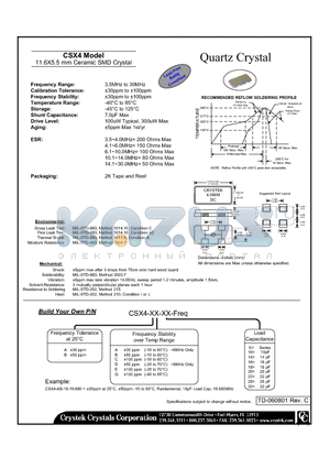 CSX2-AA-20-19.680 datasheet - Quartz Crystal 11.6X5.5 mm Ceramic SMD Crystal