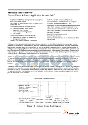 DSP56852UM datasheet - Feature Phone Software Application Product Brief