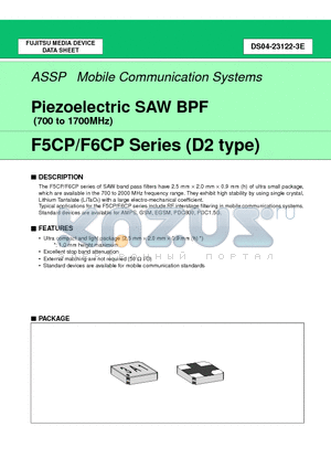 FAR-F5CP-836M50-D203 datasheet - Piezoelectric SAW BPF (700 to 1700MHz)