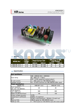 KRD10F-1515 datasheet - PCB Mountable Switching Power