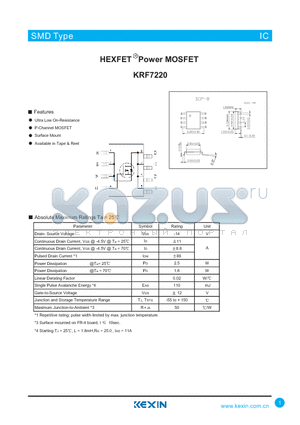KRF7220 datasheet - HEXFET Power MOSFET