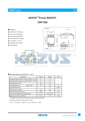 KRF7506 datasheet - HEXFET Power MOSFET