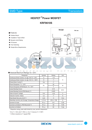 KRF9610S datasheet - HEXFET Power MOSFET