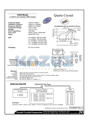 CSX2-BA-14-19.680 datasheet - Quartz Crystal 11.6X5.5 mm Ceramic SMD Crystal