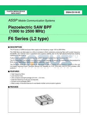 FAR-F6CE-1G7475-L2YAC-V datasheet - Piezoelectric SAW BPF (1000 to 2500 MHz)