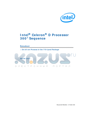 352 datasheet - Celeron D Processor