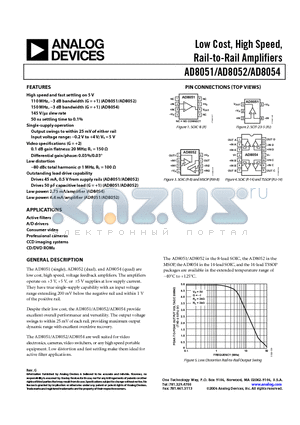AD8051_06 datasheet - Low Cost, High Speed, Rail-to-Rail Amplifiers