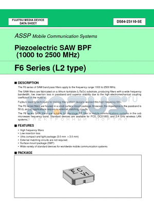 FAR-F6CE1G6190-K222-W datasheet - Piezoelectric SAW BPF (1000 to 2500 MHz)