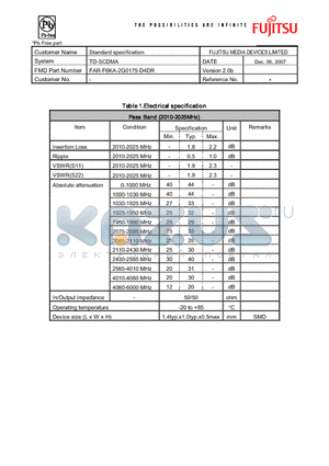 FAR-F6KA-2G0175-D4DR datasheet - TD-SCDMA