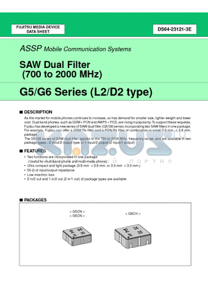 FAR-G5CN-942M50-D294-V datasheet - SAW Dual Filter (700 to 2000 MHz)