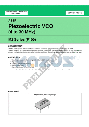 FAR-M2DB-14M318-F100 datasheet - Piezoelectric VCO (4 to 30 MHz)