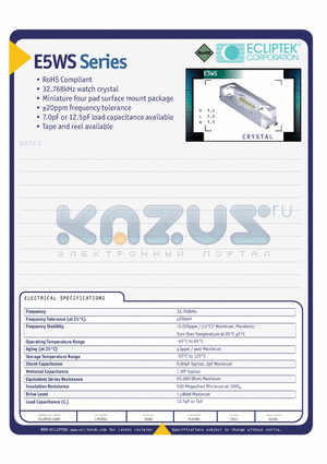 E5WSDC07-32768K datasheet - CRYSTAL