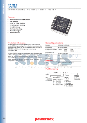 FARM2TN2 datasheet - AUTORANGING AC INPUT WITH FILTER