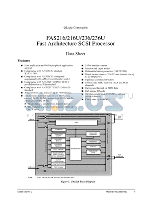 FAS216U datasheet - Fast Architecture SCSI Processor