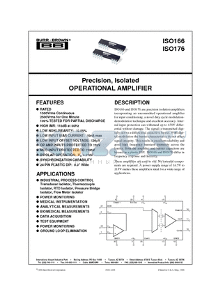 ISO176P datasheet - Precision, Isolated OPERATIONAL AMPLIFIER