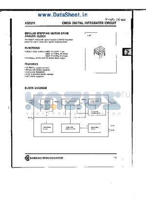 KS5211F datasheet - CMOS DIGITAL INTERGRATED CIRCUIT