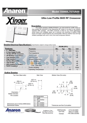 FB0110A75100P00 datasheet - X0060L7575A00