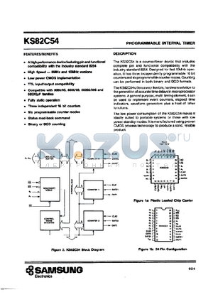 KS82C54 datasheet - PROGRAMMABLE INTERVAL TIMER