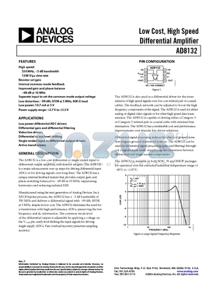 AD8132AR datasheet - Low Cost, High Speed Differential Amplifier