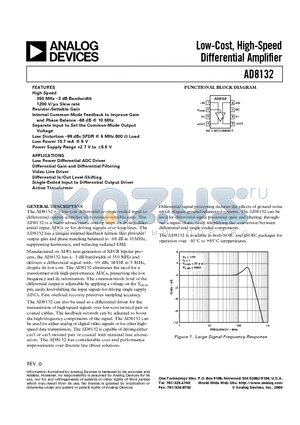 AD8132AR-REEL7 datasheet - Low-Cost, High-Speed Differential Amplifier