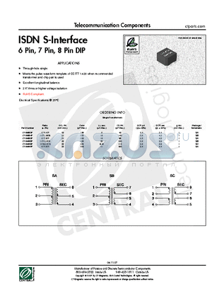 CT-64995F datasheet - ISDN S-Interface 6 Pin, 7 Pin, 8 Pin DIP