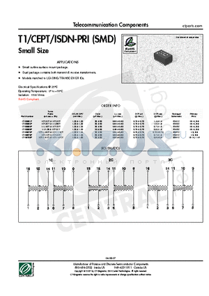 CT-68786F datasheet - T1/CEPT/ISDN-PRI (SMD) Small Size