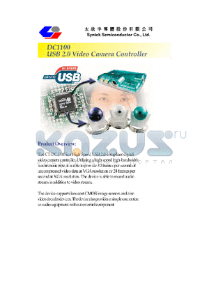 CT-DC1100 datasheet - USB 2.0 VIDEO CAMERA CONTROLLER