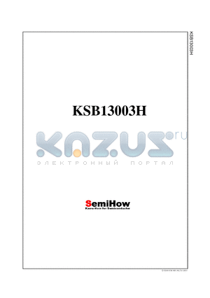 KSB13003H datasheet - High Voltage Switch Mode Application