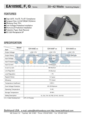 EA1050G-15 datasheet - 30~42 Watts Switching Adapter