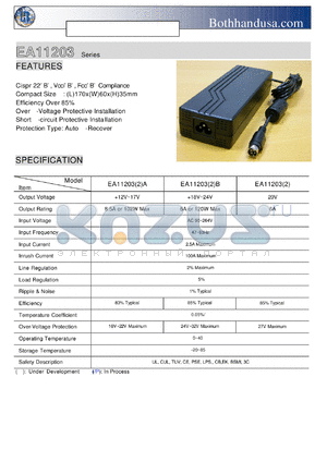 EA11203A datasheet - 120 Watt Switching Adapter