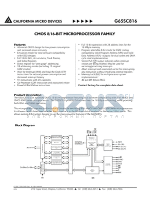 G55C816PEI-5 datasheet - CMOS 8/16-BIT MICROPROCESSOR FAMILY