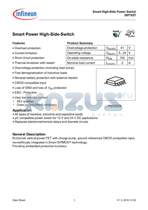 ISP762T datasheet - Smart Power High-Side-Switch