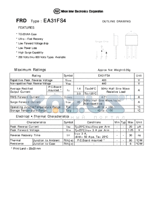 EA31FS4 datasheet - Low Forward Voltage drop Diode