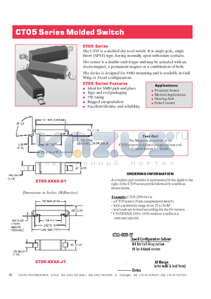 CT05-2529-G1 datasheet - Series Molded Switch