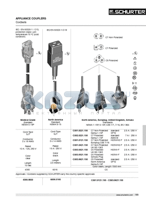 6009.5195 datasheet - APPLIANCE COUPLERS