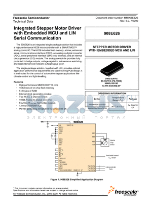 908E626_09 datasheet - Integrated Stepper Motor Driver with Embedded MCU and LIN Serial Communication