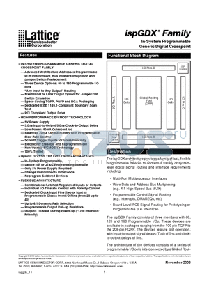 ISPGDX160A-7B272 datasheet - In-System Programmable Generic Digital Crosspoint