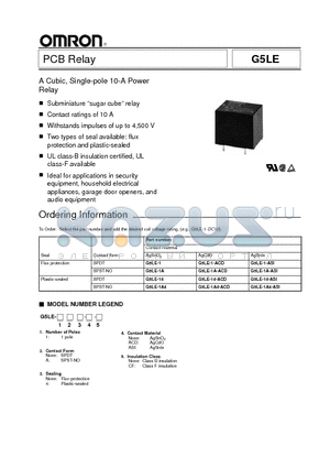 G5LE-1A4 datasheet - PCB Relay