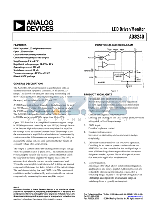 AD8240YRM datasheet - LED Driver/Monitor