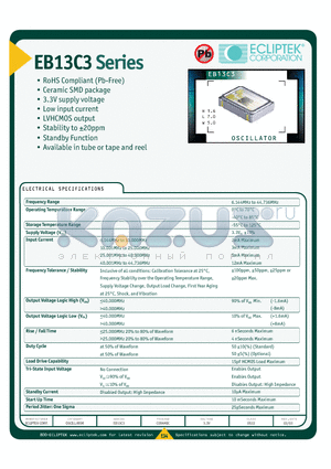 EB13C3C1H-40000M datasheet - OSCILLATOR