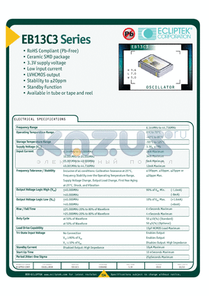 EB13C3F1H-40000MTR datasheet - OSCILLATOR