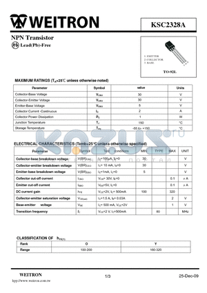 KSC2328A datasheet - NPN Transistor